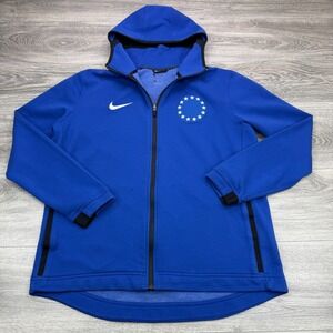 Philadelphia 76ers Jacket Mens Large Blue NBA Basketball Showtime Hoodie Nike